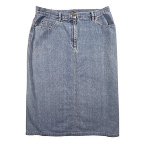 Emma James Jean‎ Skirt Size 14 Midi Pencil Blue Denim 100% Cotton